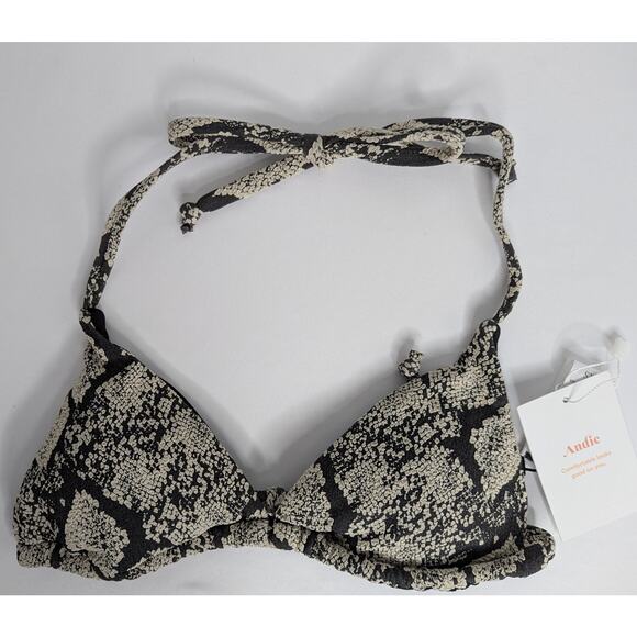 Andie Swim Snake Print String Bikini Top - Picture 5 of 8